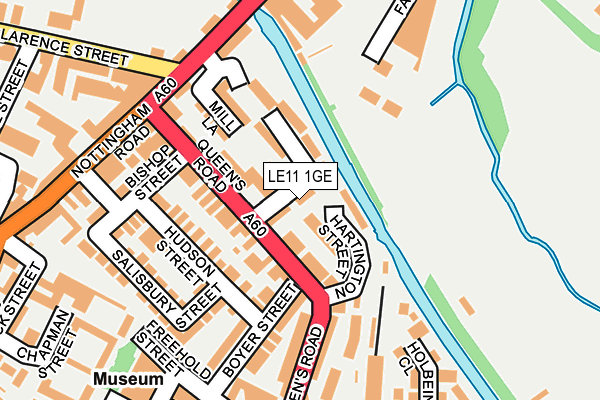 LE11 1GE map - OS OpenMap – Local (Ordnance Survey)