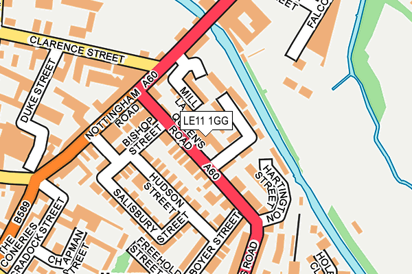LE11 1GG map - OS OpenMap – Local (Ordnance Survey)
