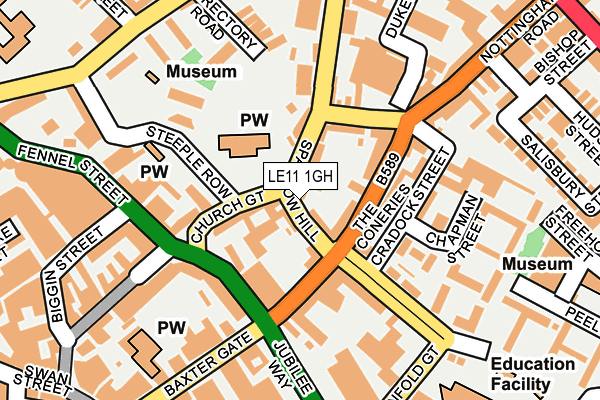 LE11 1GH map - OS OpenMap – Local (Ordnance Survey)