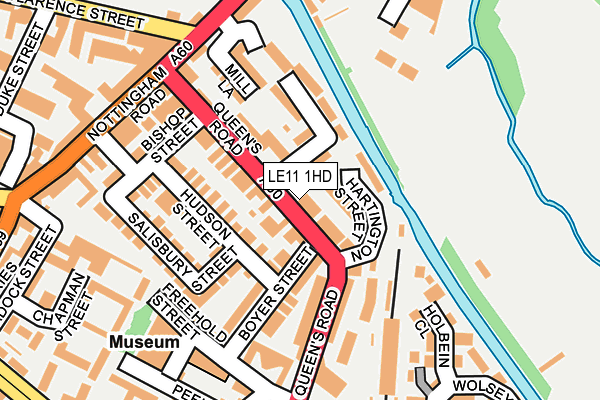 LE11 1HD map - OS OpenMap – Local (Ordnance Survey)