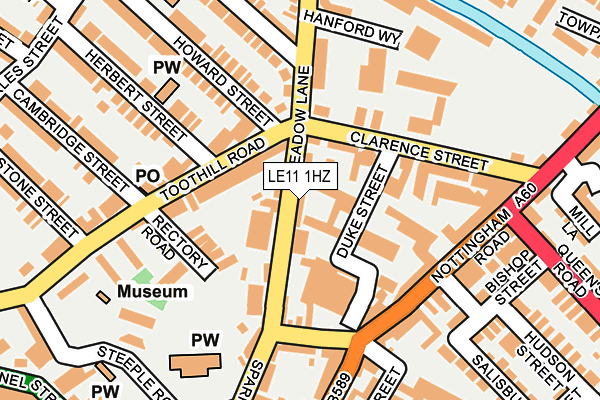 LE11 1HZ map - OS OpenMap – Local (Ordnance Survey)