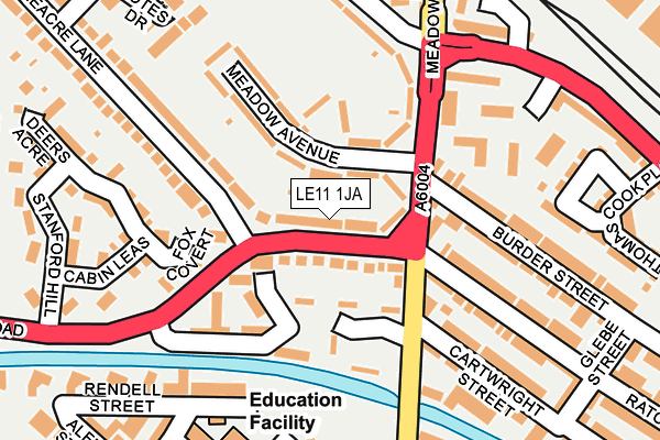 LE11 1JA map - OS OpenMap – Local (Ordnance Survey)