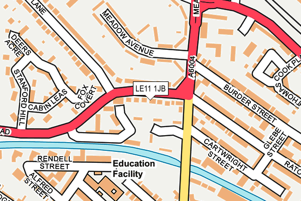 LE11 1JB map - OS OpenMap – Local (Ordnance Survey)