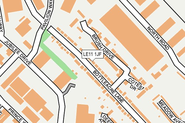 LE11 1JF map - OS OpenMap – Local (Ordnance Survey)