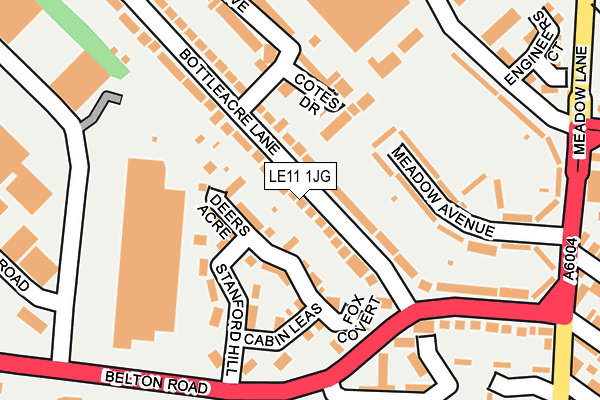 LE11 1JG map - OS OpenMap – Local (Ordnance Survey)