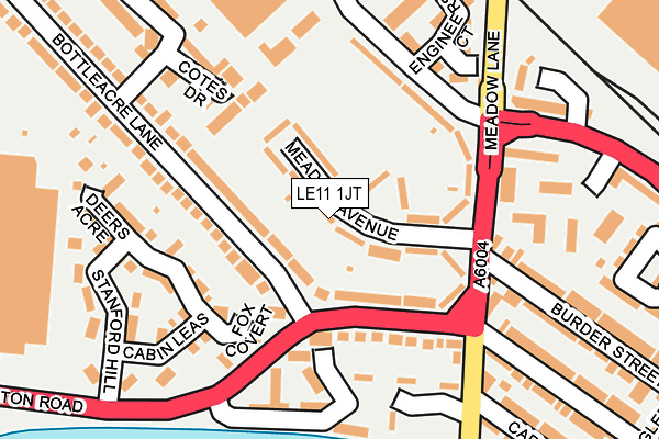LE11 1JT map - OS OpenMap – Local (Ordnance Survey)