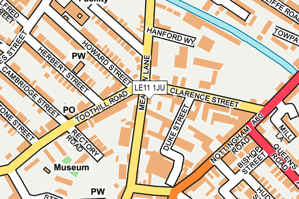 LE11 1JU map - OS OpenMap – Local (Ordnance Survey)