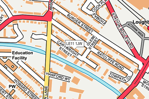 LE11 1JW map - OS OpenMap – Local (Ordnance Survey)