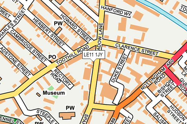 LE11 1JY map - OS OpenMap – Local (Ordnance Survey)