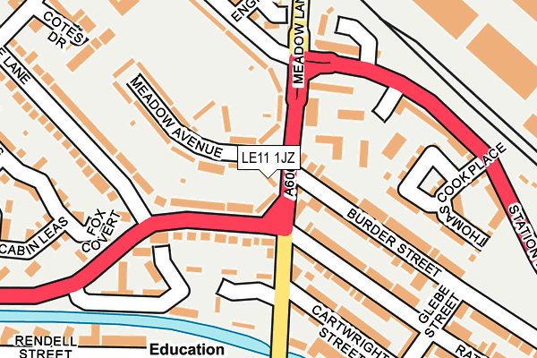 LE11 1JZ map - OS OpenMap – Local (Ordnance Survey)