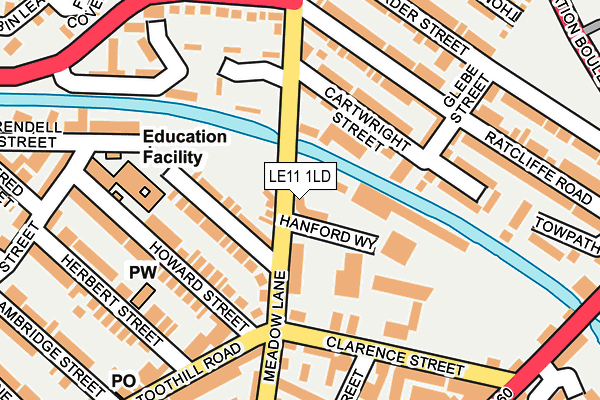 LE11 1LD map - OS OpenMap – Local (Ordnance Survey)