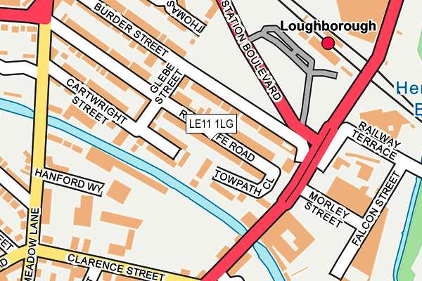 LE11 1LG map - OS OpenMap – Local (Ordnance Survey)