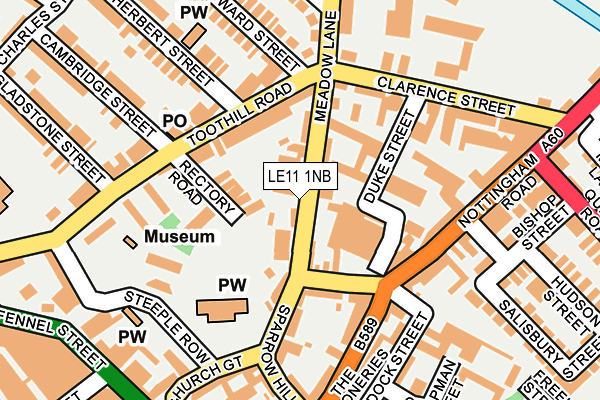 LE11 1NB map - OS OpenMap – Local (Ordnance Survey)