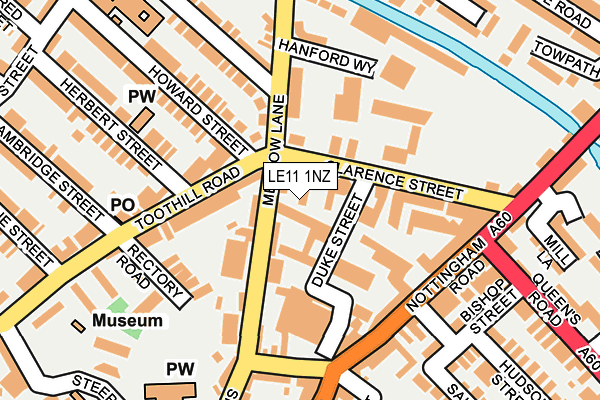 LE11 1NZ map - OS OpenMap – Local (Ordnance Survey)
