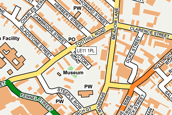 LE11 1PL map - OS OpenMap – Local (Ordnance Survey)