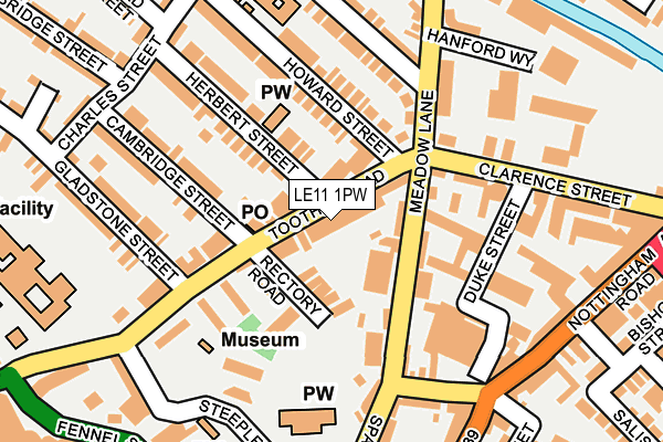 LE11 1PW map - OS OpenMap – Local (Ordnance Survey)
