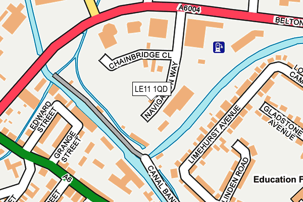 LE11 1QD map - OS OpenMap – Local (Ordnance Survey)