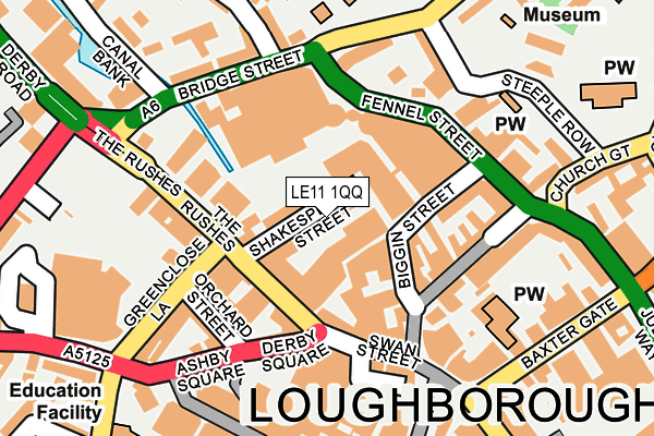 LE11 1QQ map - OS OpenMap – Local (Ordnance Survey)