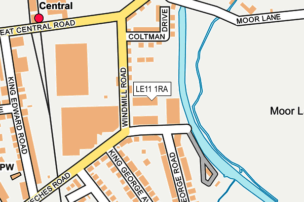 LE11 1RA map - OS OpenMap – Local (Ordnance Survey)