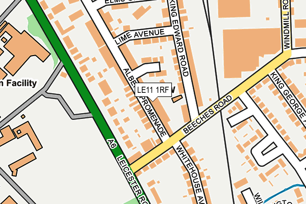 LE11 1RF map - OS OpenMap – Local (Ordnance Survey)