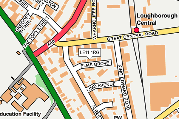 LE11 1RG map - OS OpenMap – Local (Ordnance Survey)