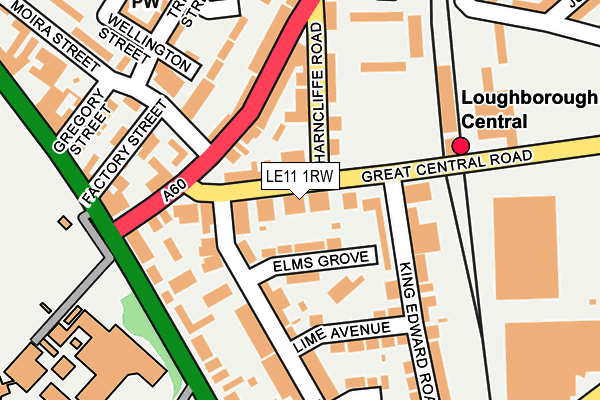 LE11 1RW map - OS OpenMap – Local (Ordnance Survey)