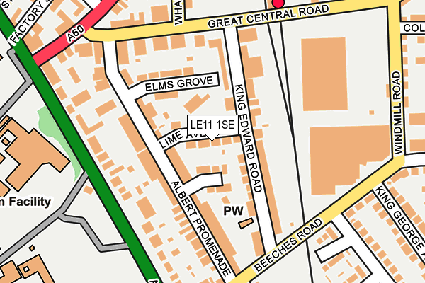 LE11 1SE map - OS OpenMap – Local (Ordnance Survey)