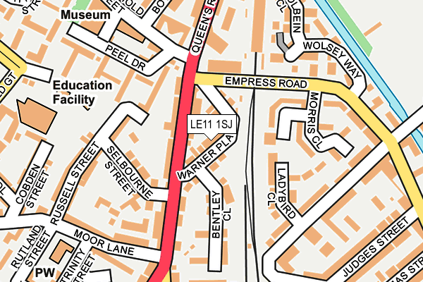LE11 1SJ map - OS OpenMap – Local (Ordnance Survey)