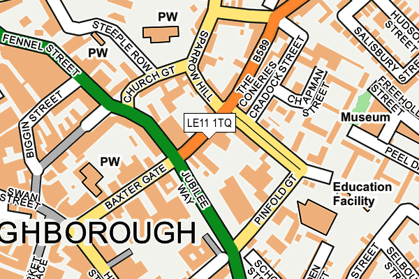 LE11 1TQ map - OS OpenMap – Local (Ordnance Survey)