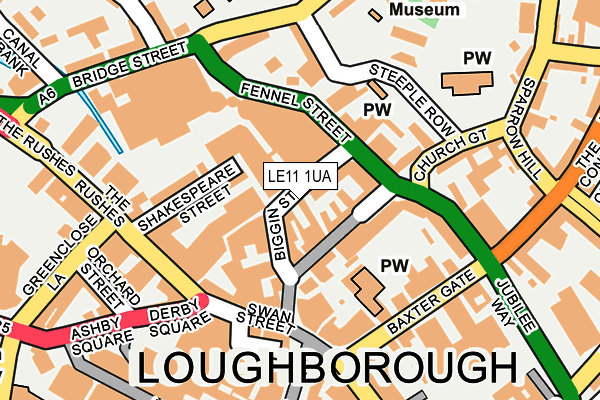 LE11 1UA map - OS OpenMap – Local (Ordnance Survey)