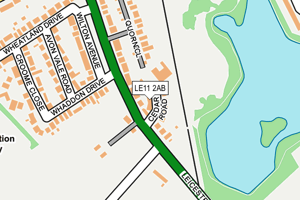 LE11 2AB map - OS OpenMap – Local (Ordnance Survey)