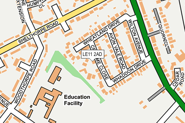 LE11 2AD map - OS OpenMap – Local (Ordnance Survey)