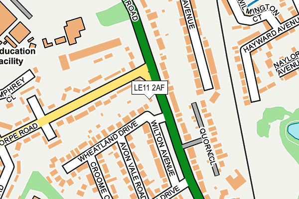 LE11 2AF map - OS OpenMap – Local (Ordnance Survey)