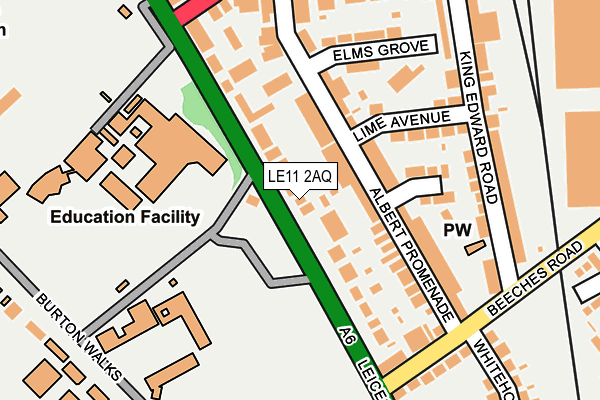 LE11 2AQ map - OS OpenMap – Local (Ordnance Survey)