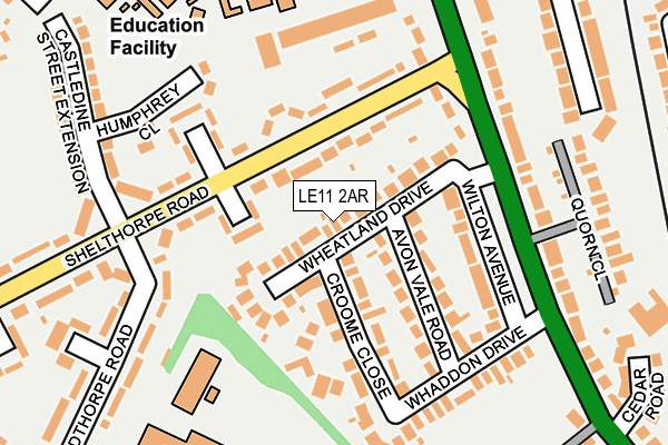 LE11 2AR map - OS OpenMap – Local (Ordnance Survey)