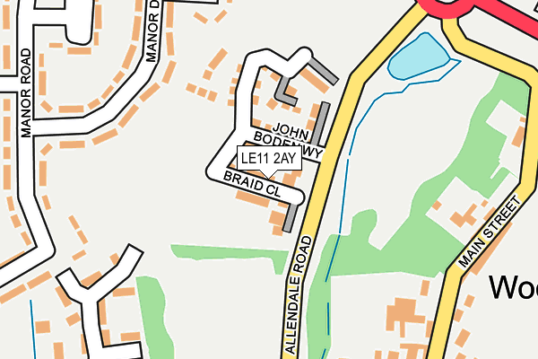 LE11 2AY map - OS OpenMap – Local (Ordnance Survey)