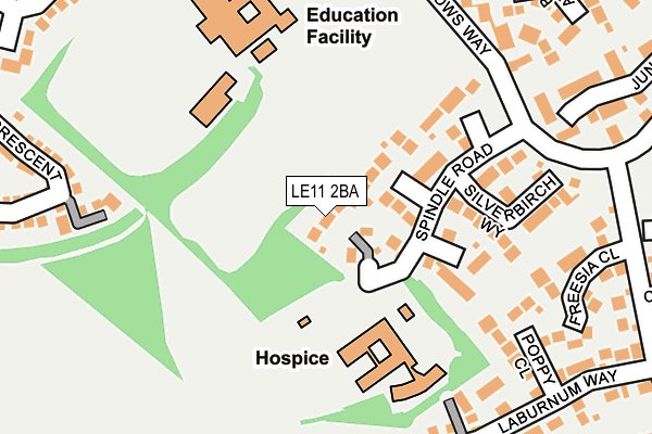 LE11 2BA map - OS OpenMap – Local (Ordnance Survey)