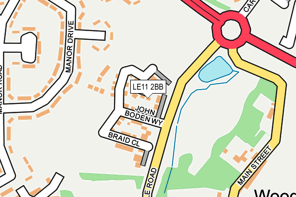 LE11 2BB map - OS OpenMap – Local (Ordnance Survey)
