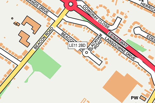 LE11 2BD map - OS OpenMap – Local (Ordnance Survey)
