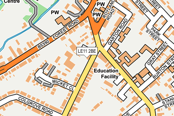LE11 2BE map - OS OpenMap – Local (Ordnance Survey)