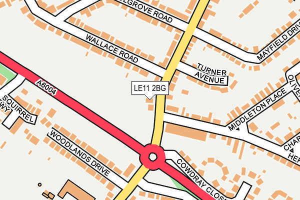 LE11 2BG map - OS OpenMap – Local (Ordnance Survey)