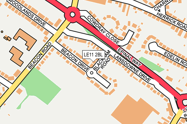 LE11 2BL map - OS OpenMap – Local (Ordnance Survey)