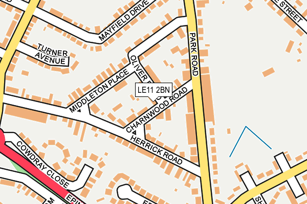 LE11 2BN map - OS OpenMap – Local (Ordnance Survey)