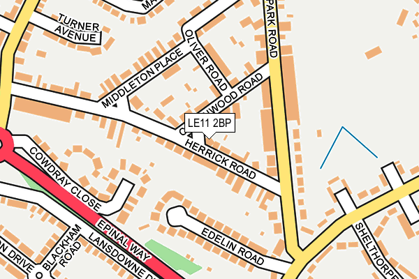 LE11 2BP map - OS OpenMap – Local (Ordnance Survey)