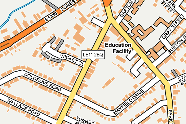 LE11 2BQ map - OS OpenMap – Local (Ordnance Survey)