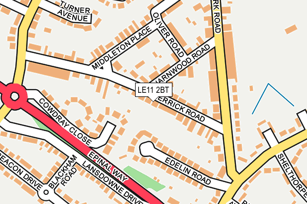 LE11 2BT map - OS OpenMap – Local (Ordnance Survey)