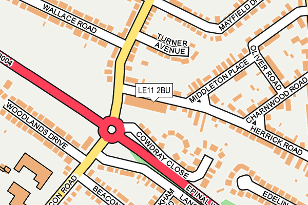 LE11 2BU map - OS OpenMap – Local (Ordnance Survey)