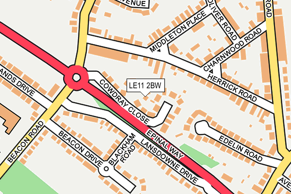 LE11 2BW map - OS OpenMap – Local (Ordnance Survey)