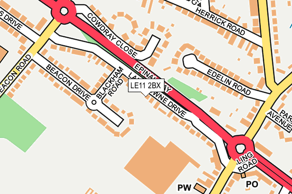 LE11 2BX map - OS OpenMap – Local (Ordnance Survey)