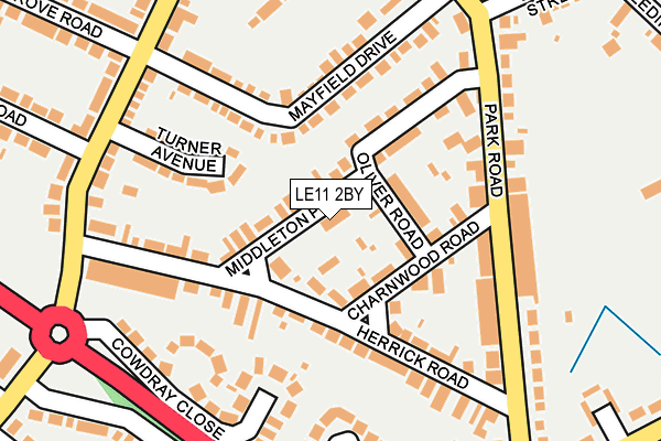 LE11 2BY map - OS OpenMap – Local (Ordnance Survey)